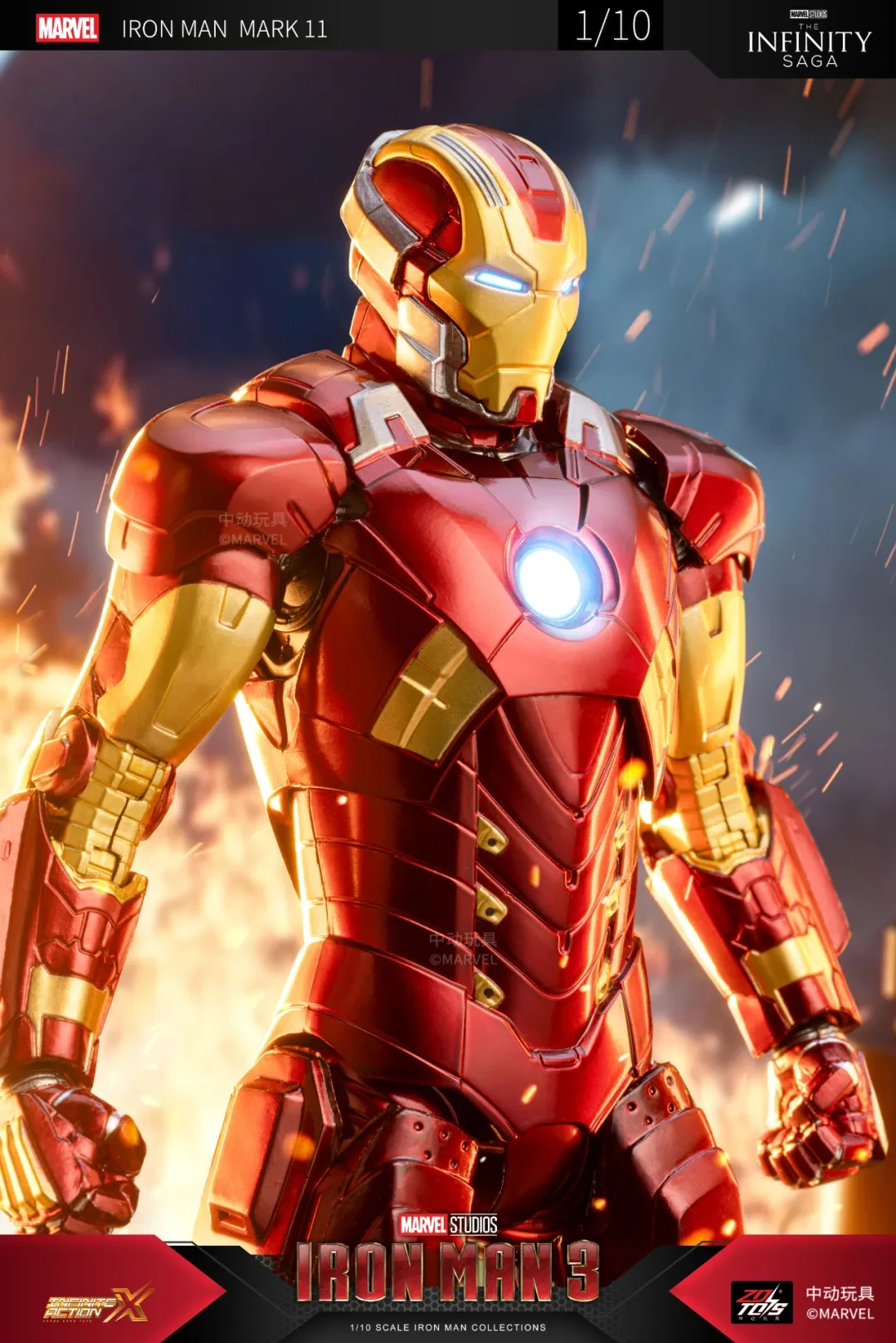 ZDTDS Original Iron Man MK11 Mark 11 Marvel Legend 1/10 Avengers Action Figure Joint Movable Collect Model Toy Halloween Gift
