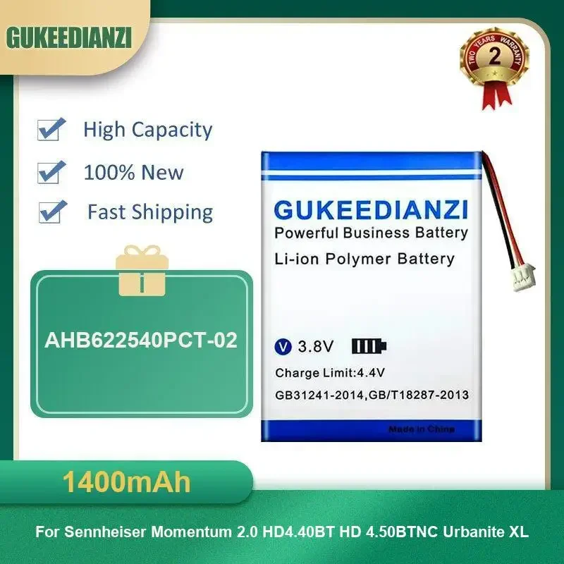 

1400mAh AHB622540PCT-02 Headphones Battery For Sennheiser Momentum 2.0 HD4.40BT HD 4.50BTNC Urbanite XL High Capacity
