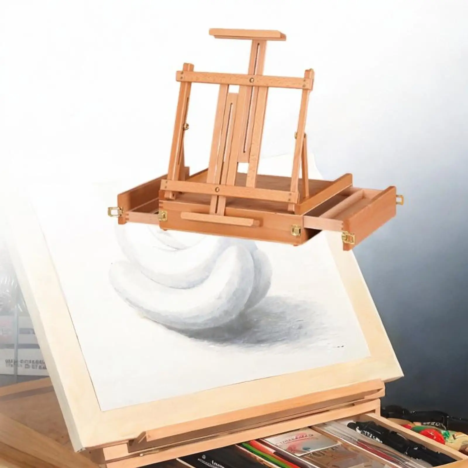 

Tabletop Easel Wooden Art Supplies Painting Accessories Sketchbox Drawing Easel for Desk Calssroom Desktop Painting Teens
