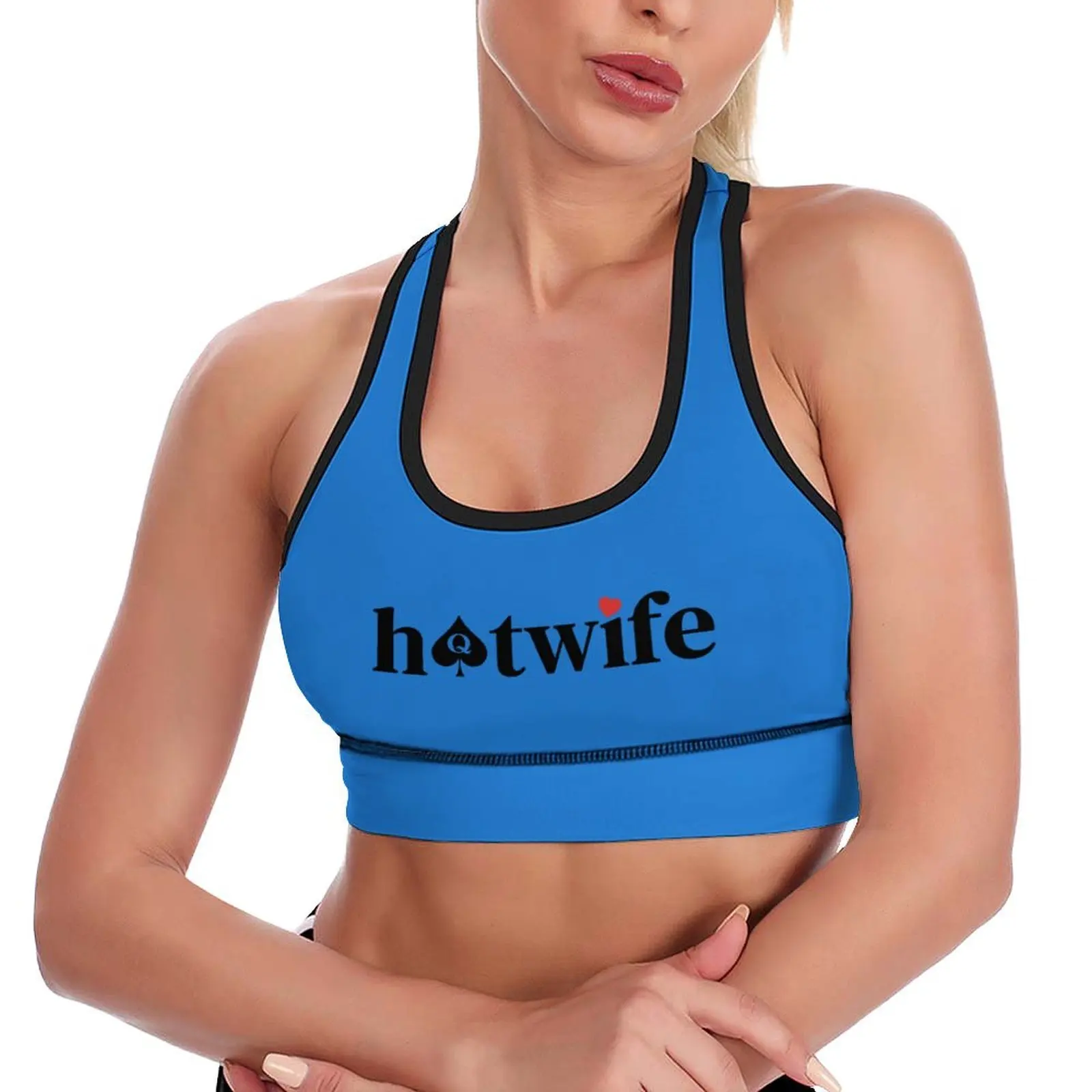 قمصان بدون أكمام مطبوعة من Hotwife للنساء، قمصان قصيرة بدون أكمام برقبة على شكل حرف U، قمصان رياضية أساسية مقصوصة من Racerback للخروج #6