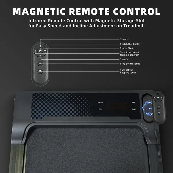 جهاز مشي تحت المكتب مع مائل، وسادة مشي محمولة 1.0 حصان، سعة 242 رطل، شاشة LED، 1.0-6.0 كم/ساعة #6