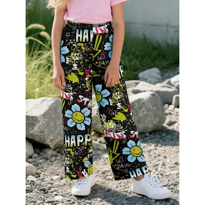 

Comfortable Wide-Leg Pants for Women Soft Fabric Fun Printed Patterns Casual Trousers for plus Size Ladies