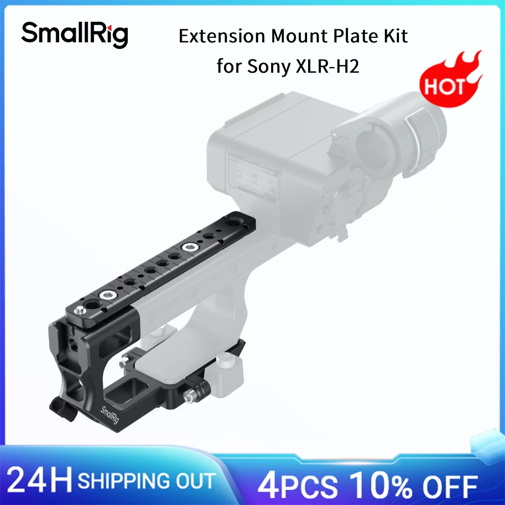 Image of SmallRig Erweiterungsplatten-Kit für Sony XLR-H2 mit NATO-Schiene für XLR-Griff, integrierte HawkLock-Schnellverschluss-Montagepunkte
