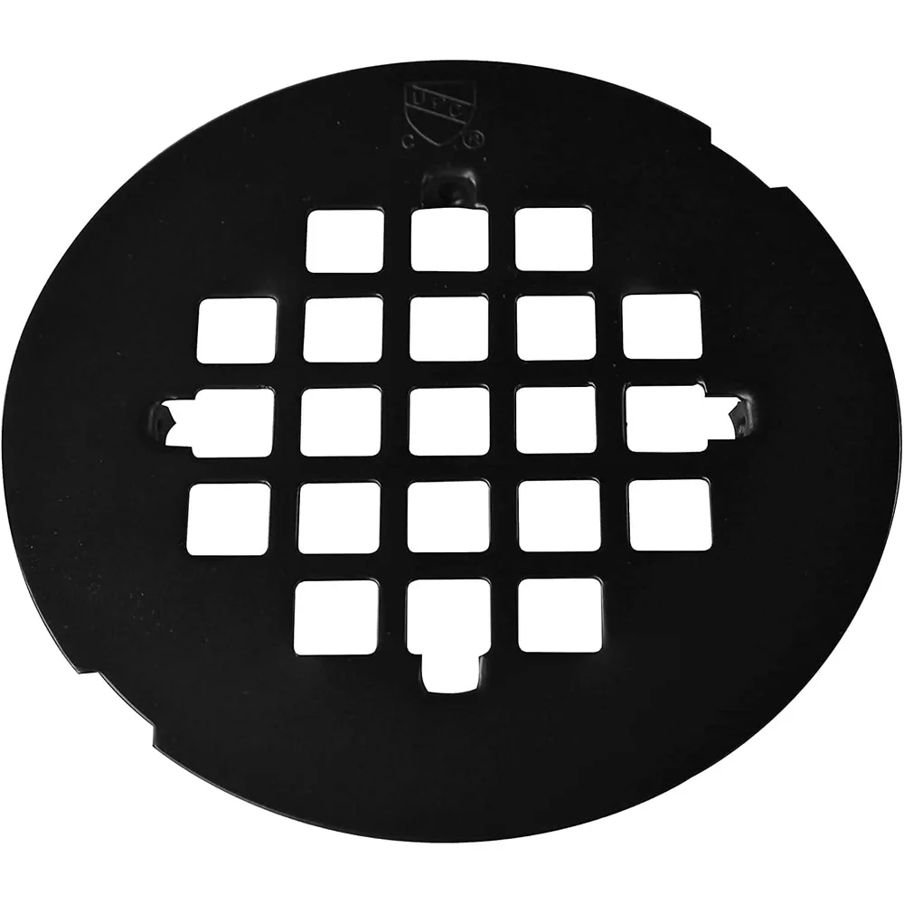 2 Inch PVC Compression Shower Drain with Metal Cover Fiberglass Acrylic Solid Surface Shower Pans Matte Black Finish