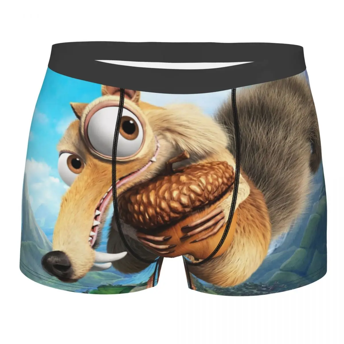 Scrat Men Boxer Briefs Ice Age Manfred Animated Film Breathable Creative Underwear Top Quality Print Shorts Gift Idea