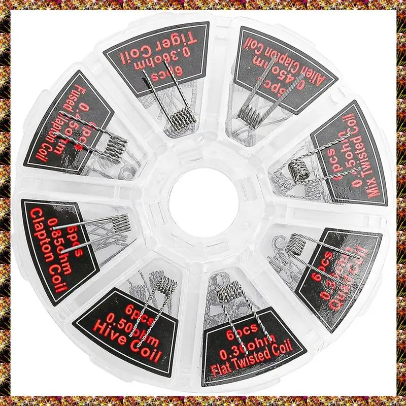 BTCL 48Pcs/Set Single Coils Platte Iron-Chromium-Aluminum Heating Wire Resistance Premade Prebuilt Coil Hot Wire Replacement
