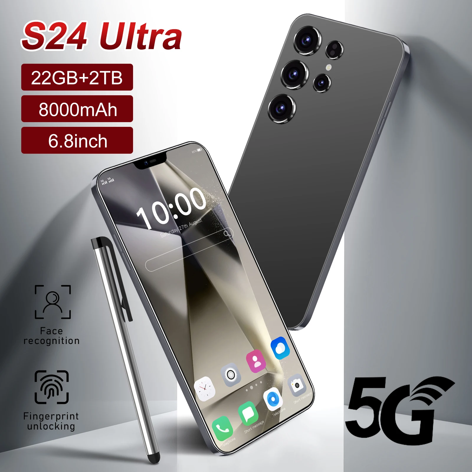 

New model S24 UItra 6.8-inch 2025 original smart 5G phone dual card dual standby Android14 system 8000mAh battery