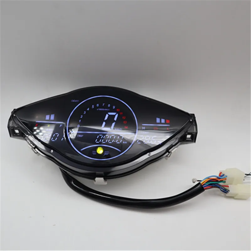 MOTOQUEEN LED Digital 2023 RPM Motorcycle Meter Speedometer Dash Panel For Honda Wave100 Velocimetro Biz125