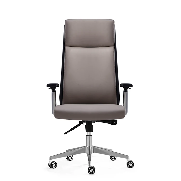 Factory Modern Fashion Design Office Furniture PU High Back Grey Executive Revolving Office Chair