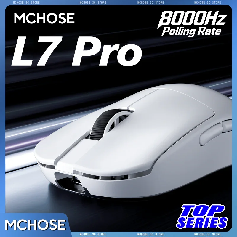 Official MCHOSE L7 Pro Wireless Gaming Mouse PAW3395 E-Sport Sensor Optical Switch TOPSPEED 8K Polling Rate 39g 250mAh Mice