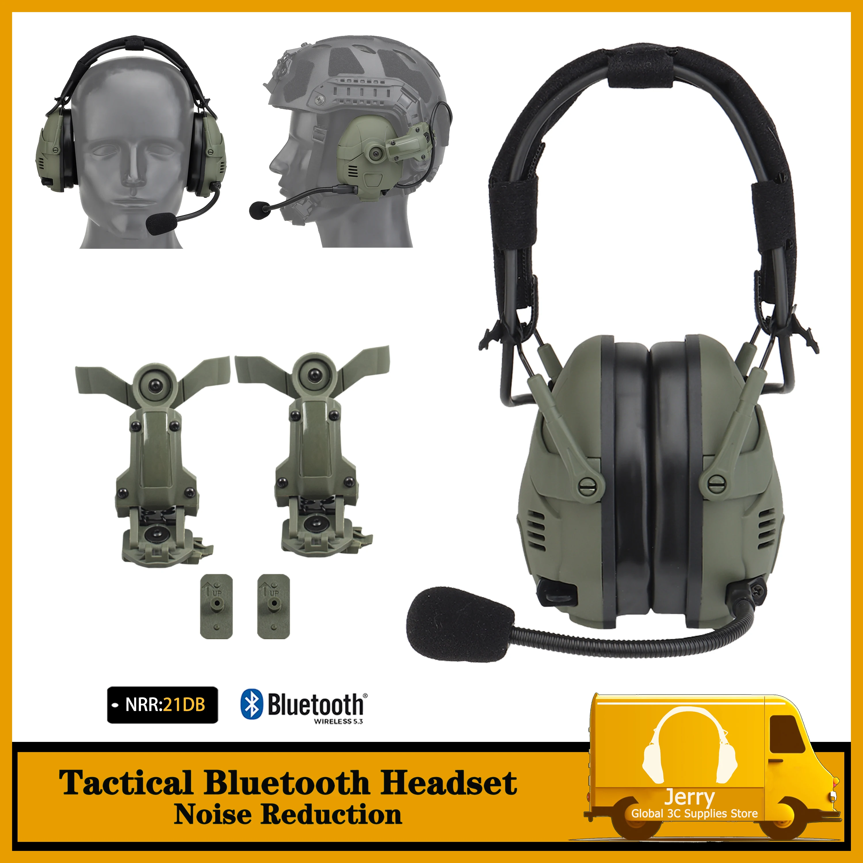 

Hot！Helmet Wearable Quick Release Dual Purpose Headset/hunting Shooting Tactical Electronic Noise Reduction&Sound Pickup Headset