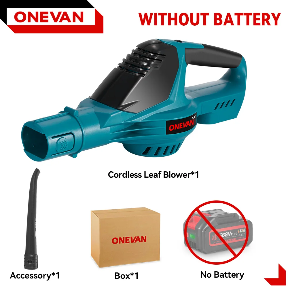 ​ ONEVAN 5500W Borstelloze Elektrische Luchtblazer High Power Sneeuwblad Stof Blazen Tuin Cleaner Power Tool Voor Makita Batterij pin