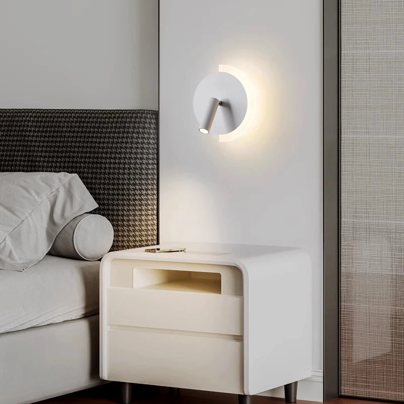 

Modern wall lamp bedroom bedside switch 110Vroom hotel lighting Scorce indoor living room corridor rotating wall lamp decoration