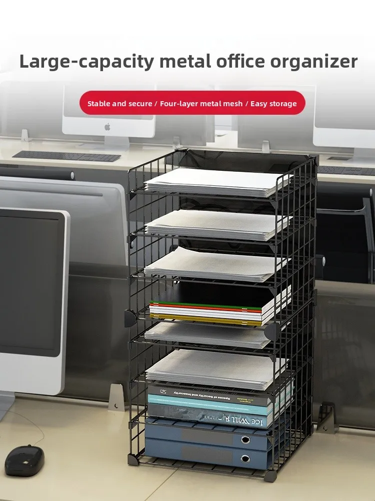 

Office Desktop Storage Ra A4 Paper Multi-layer File Organizer Small elf Roll Holder Simptic Design Rectangular ape