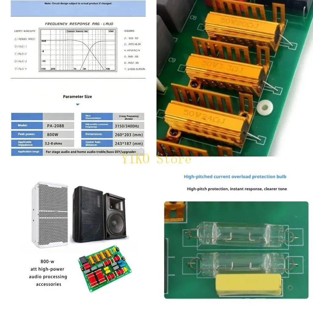 K32C High and Low Frequency Split Board 800W Passive Speaker Divider Module for Speaker Repair, Divider Replacement, and Cabinet