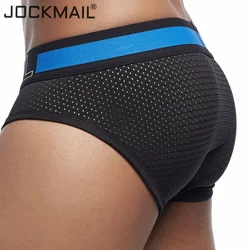 JOCKMAIL 브랜드 메쉬 남성 속옷 섹시한 남성 팬티 통기성 남성 슬리퍼 Cueca 남성 팬티 팬티 게이 팬티 남성 반바지