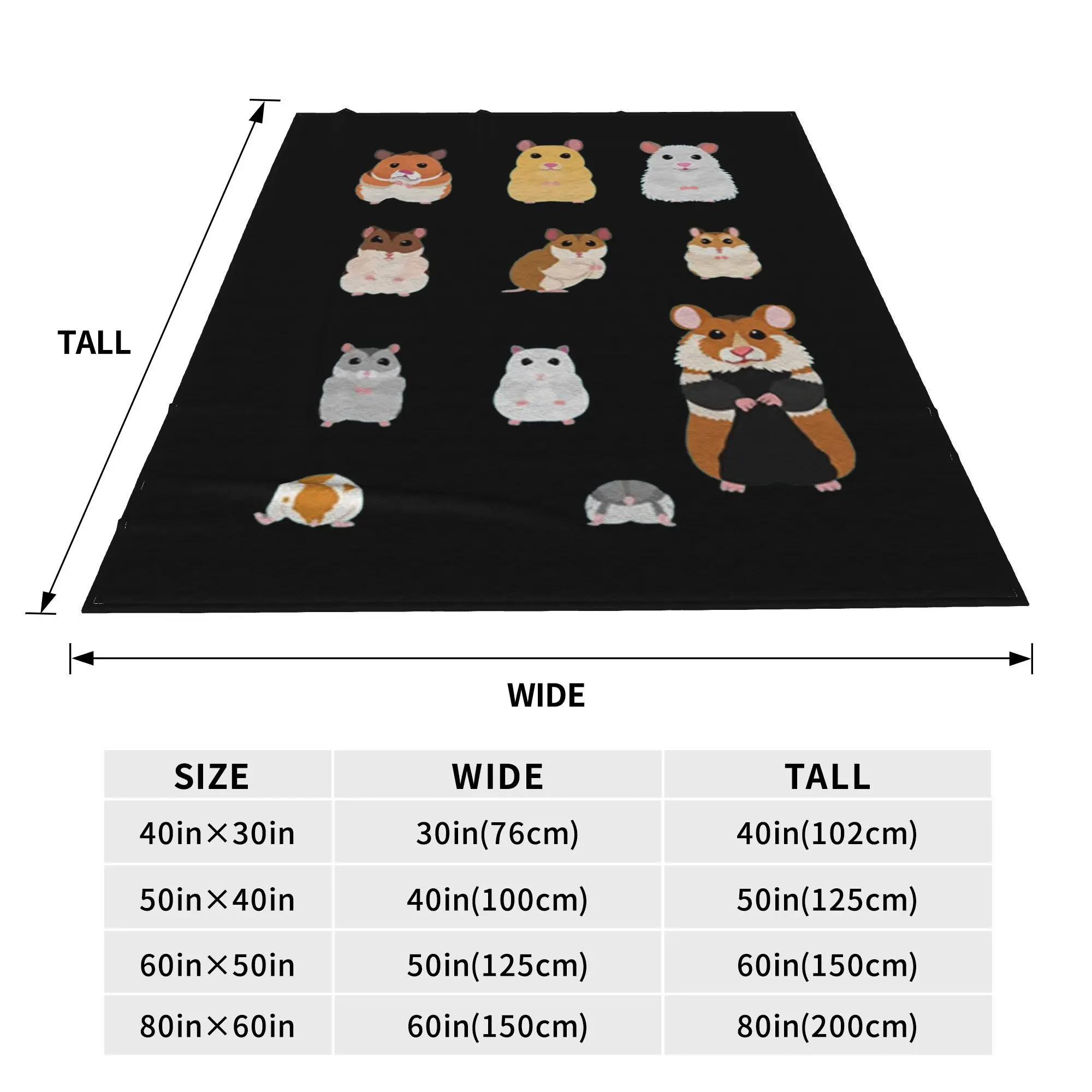 Hamster Breeds syrian hamster Blanket Soft Warm Flannel Throw Blanket Plush for Bed Living room Picnic Travel Home Couch