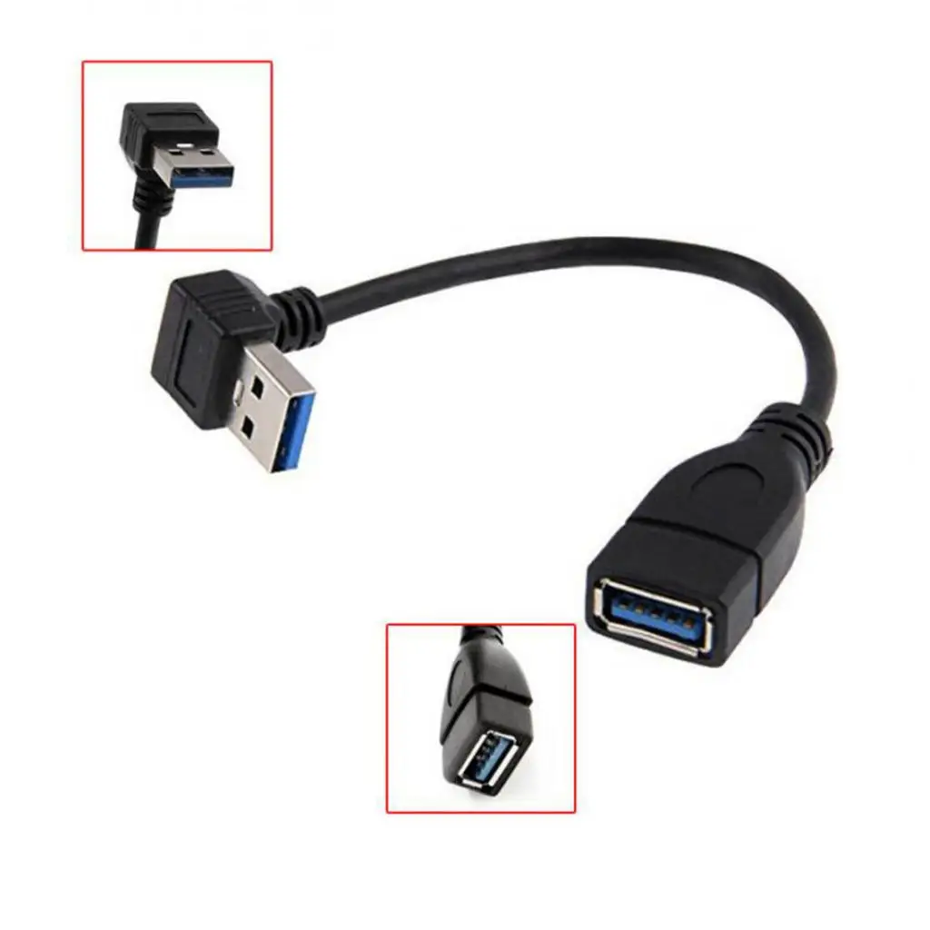 USB Adapter USB Extension Cable High Speed Down Angle USB Converter for USB Hub and Charging