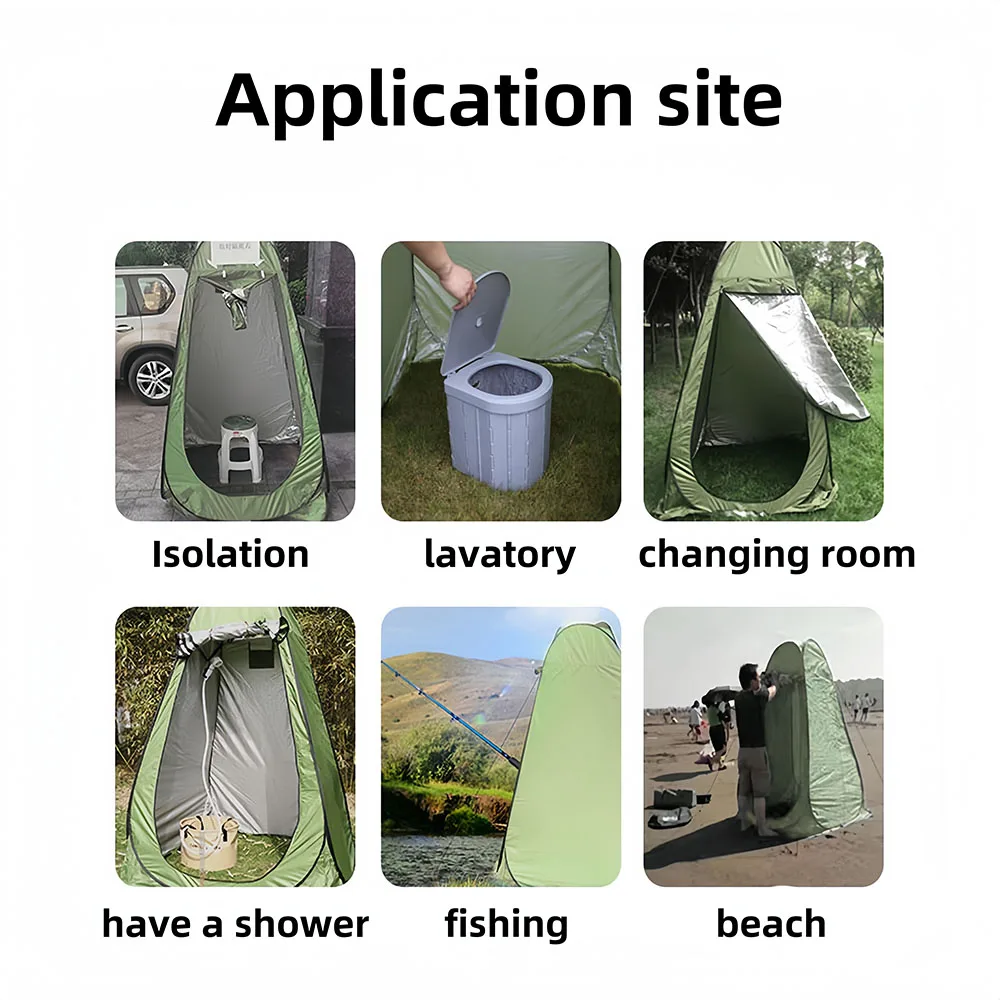 Portable privacy shower tent, outdoor waterproof dressing room shelter, camping hiking beach toilet shower bathroom