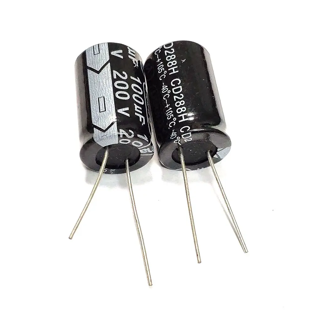 5pcs 100uF 200V 100MFD 200Volt Aluminum Electrolytic Capacitor 16*25mm Radial 100mf200v 100uf200v 200v100mf 200v100uf