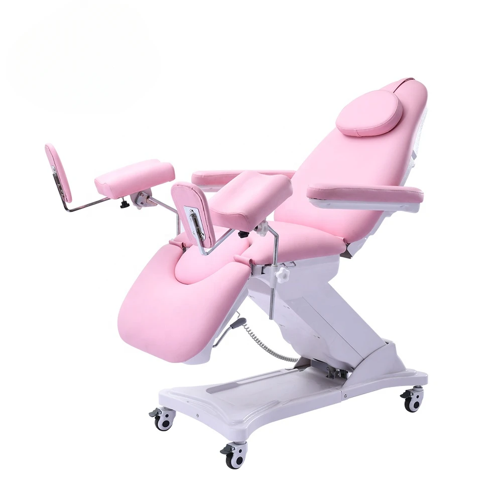 For Hospital Treatment Table Electric 2 Motors Gynecological Examination Chair With Stirrup