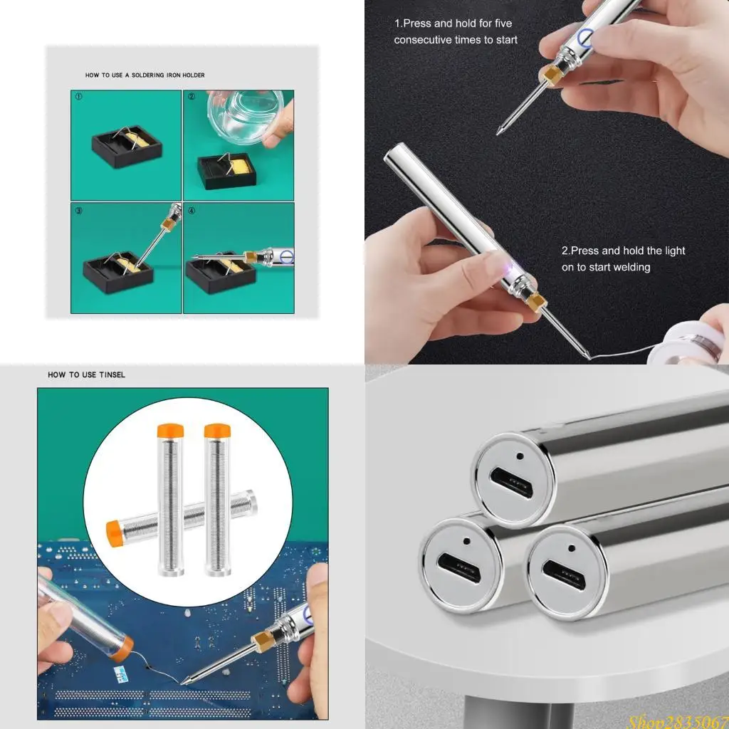 

Portable Cordless Soldering Iron Pen USB Rechargeable for Home Repairs 831F