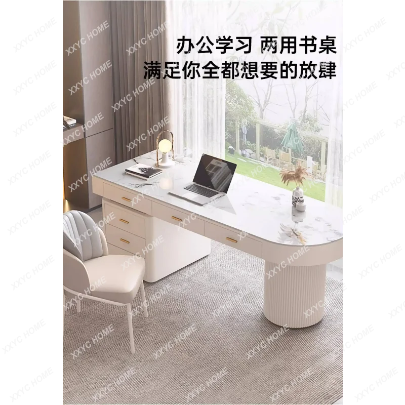 XX Luxury Aesthetic Office Desk Executive Storage Wooden Organizer Computer Desk Standing Conference Mesa