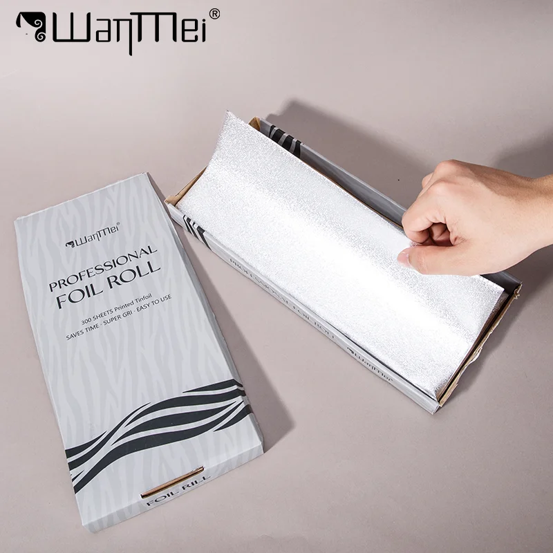 300 Sheets Silver Embossed Hair Foils Highlighting Non Slip Coloring Aluminum Foil Tin Salon Perm Foil Styling Tools 12*30cm