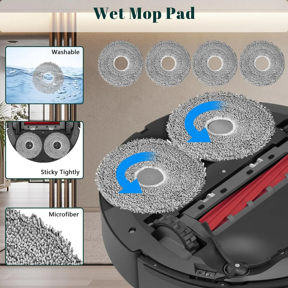 HOT Accessory Set for Roborock Q Revo/Qrevo S/Qrevo Pro/Qrevo Maxv/Qrevo Master, Replacement Parts - Dust Bags, Mop Pads