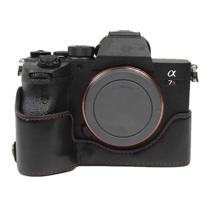 Genuine Leather Half Body Camera Case For Sony A7R Mark IV A7RIV A7R4 A7Rm4 A7R IV PU Leather Portable Skin Cover