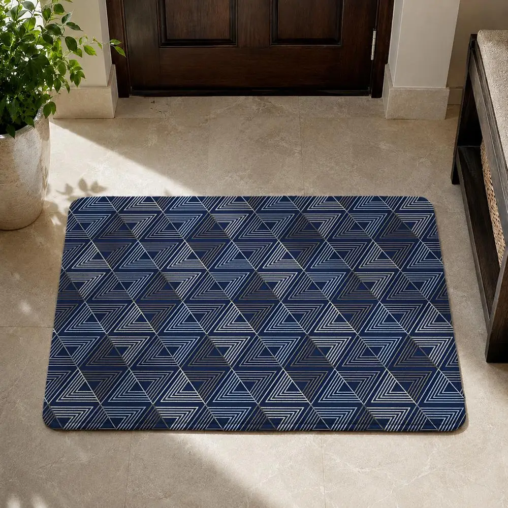 Triangle Floor Mat Flannel Non-Slip Washable Soft Rug For Bathroom Kitchen Bedroom Living Room Home Decor