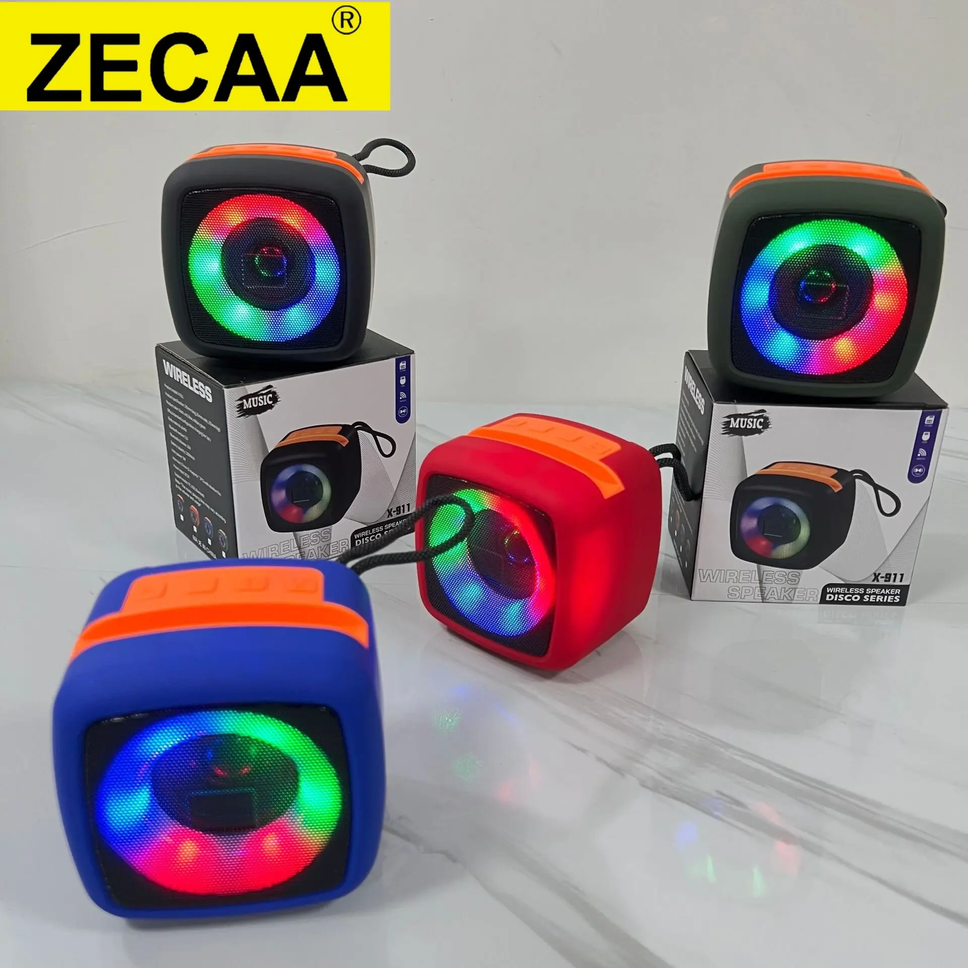 

ZECAA New Portable Mini Bluetooth Wireless Music Speaker Box With Color RGB Light Bluetooth Smart Led Music Speaker
