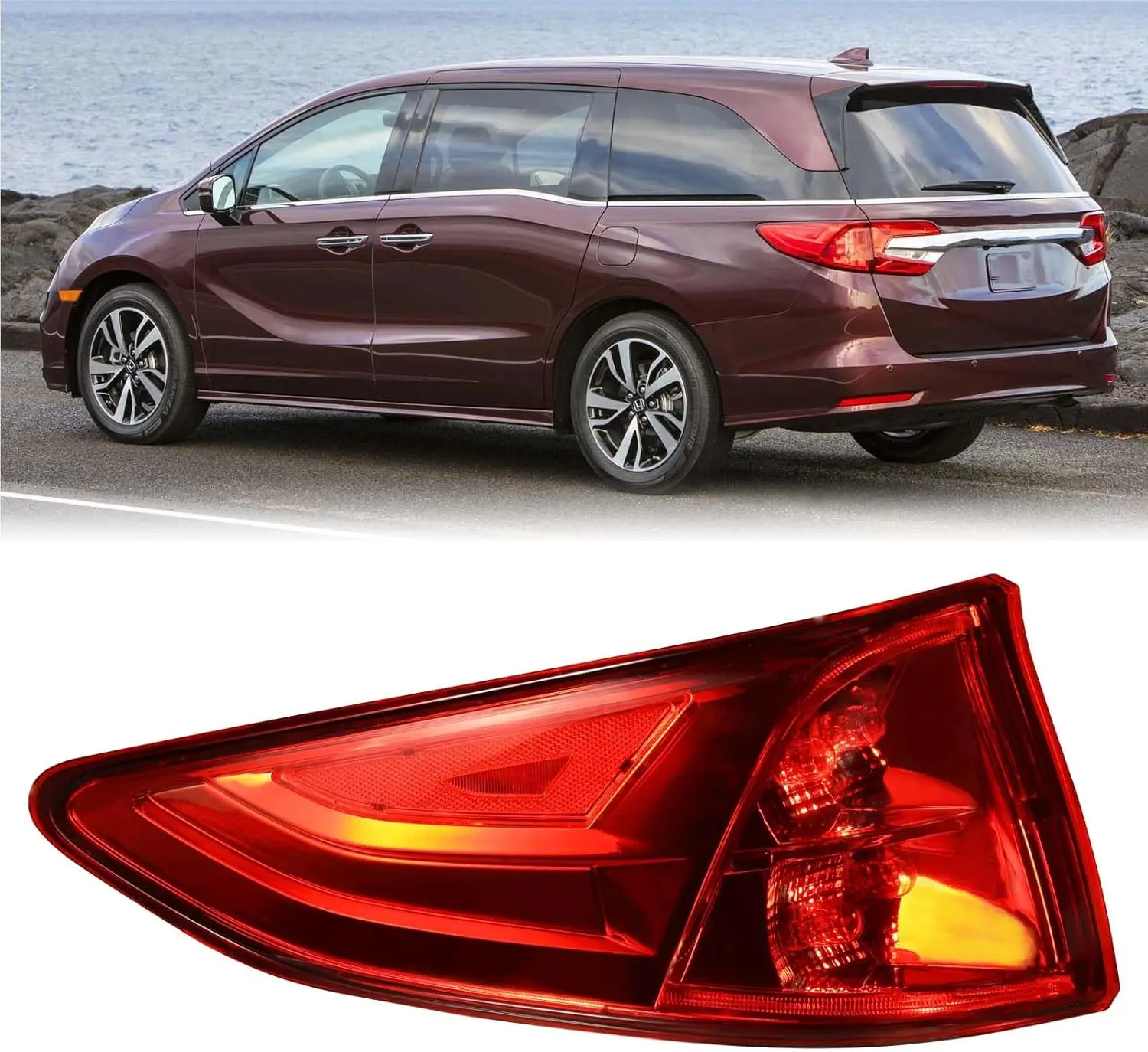 ضوء خلفي جانبي للسائق الأيسر لسيارة Honda Odyssey 2018-2023 مع لمبة، يستبدل HO2804115 33550-THR-A01
