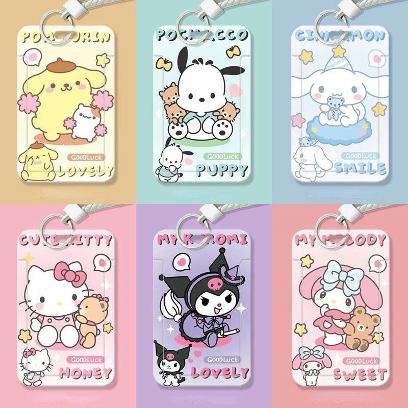 Sanrio My melody pochacco cinnamoroll portable sliding cover bus access card protective cover for men and women when going out