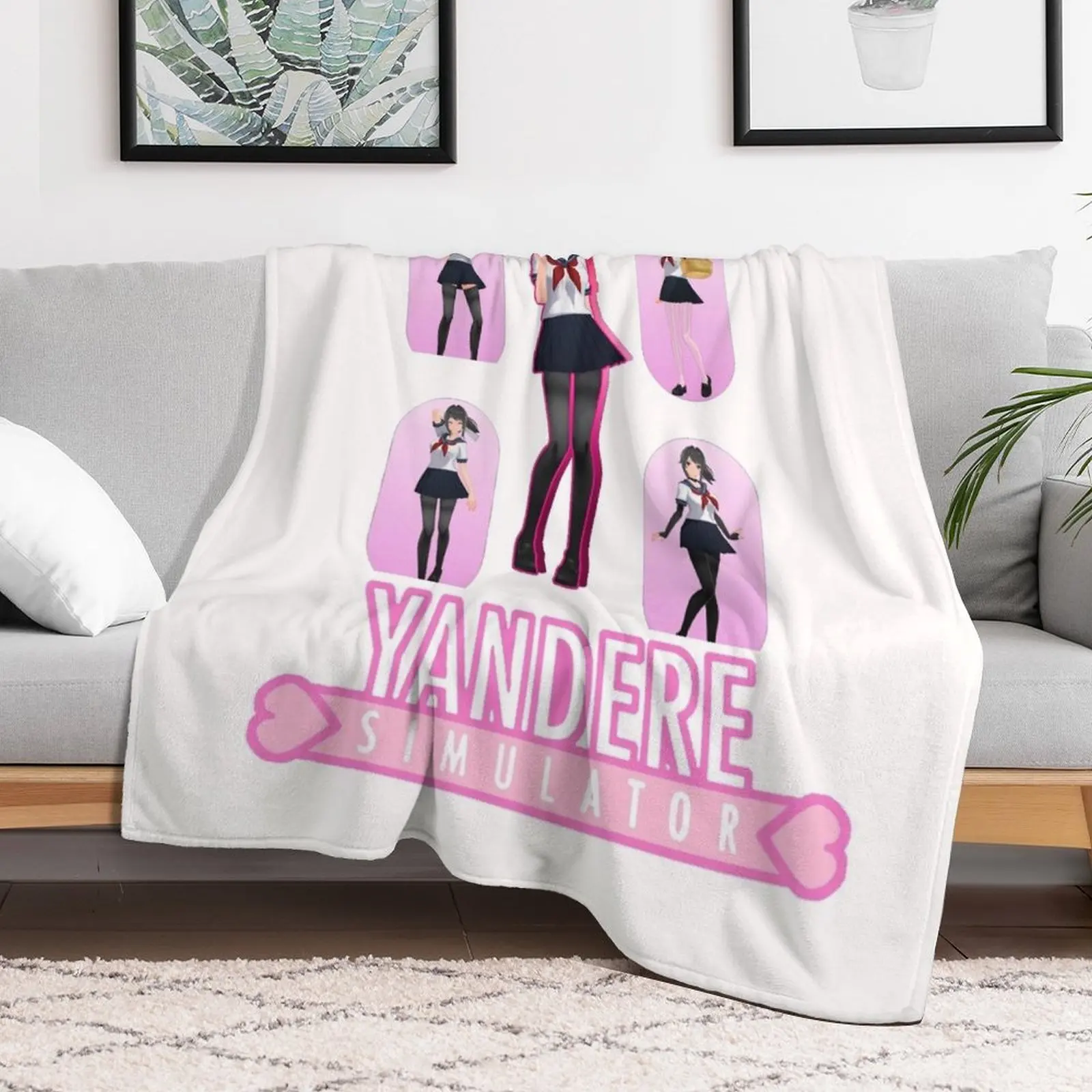 yandere simulator-yandere sim-yandere simulator yandere simulator Throw Blanket decorative Thermal anime Blankets