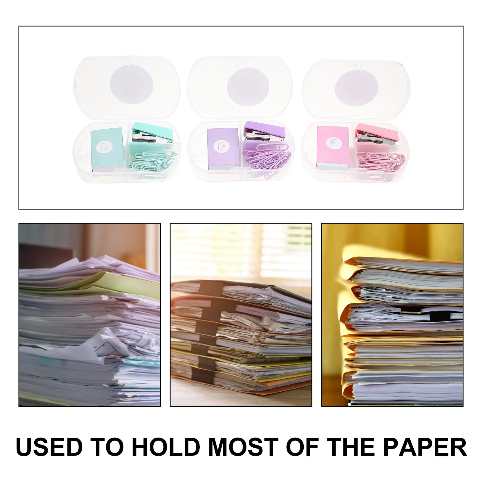 

3 set Office Stapler Kit Practical Binding Tools for Home School Work Efficient Document Organizer and Fixing Helper