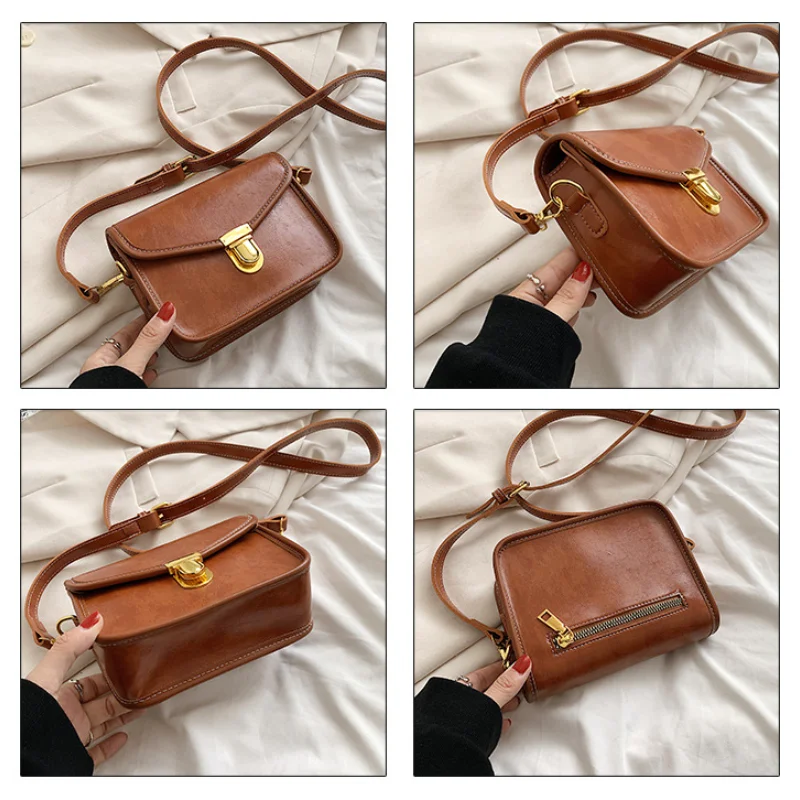 Casual Handbags Retro Bags Women Fashion Bag Business Messenger Bag Girls Small Square Bag LOCK Shoulder Bag Hasp Crossbody Bags