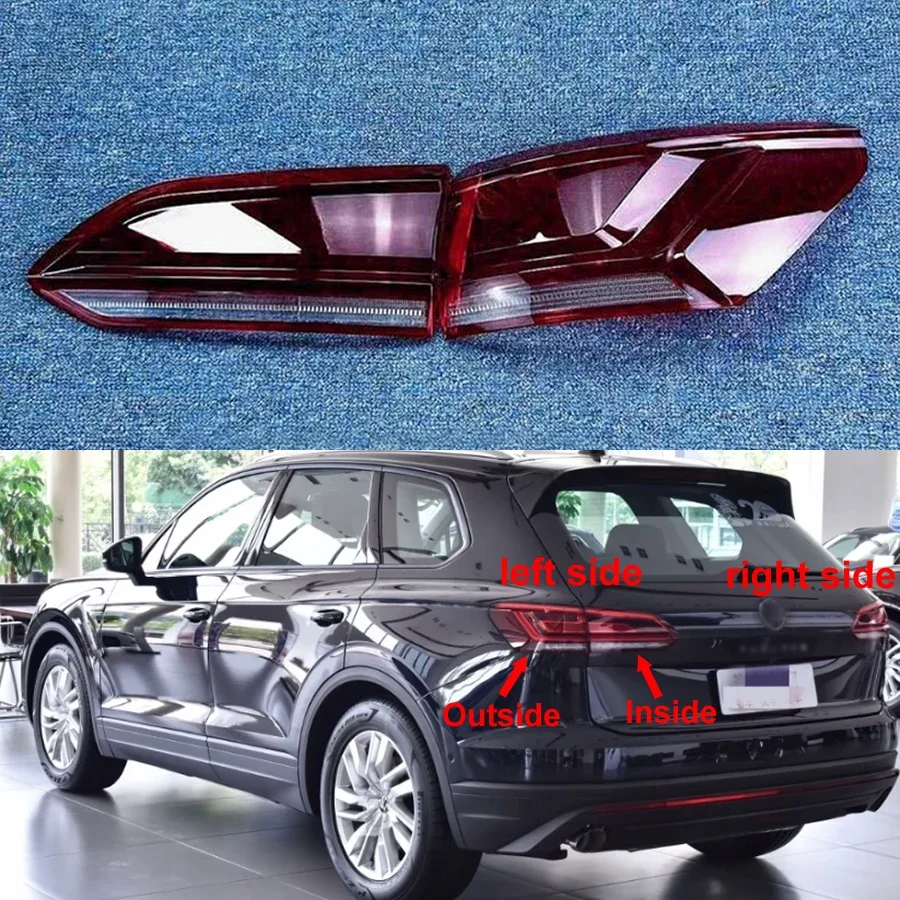 

For Volkswagen VW Touareg 2019-2023 Low Configuration Taillight Shell Tail Lamp Cover Turn Signal Stop Light Mask Plexiglass