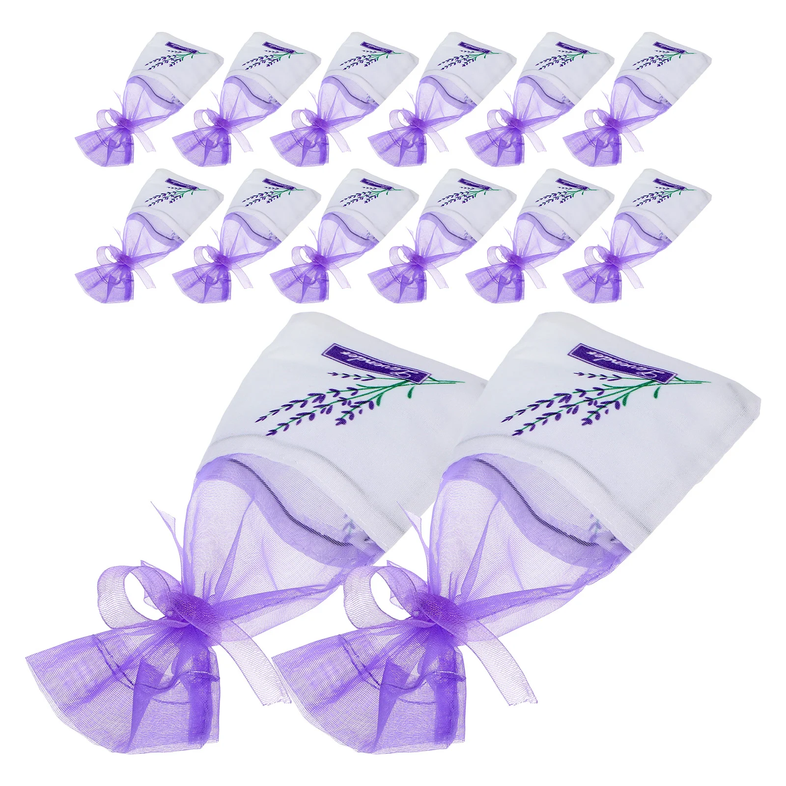 25 Pcs Lavender Pocket Medicine Bag for Sachets Clear Wrapping Bags Vanity Drawers Drawstring Small