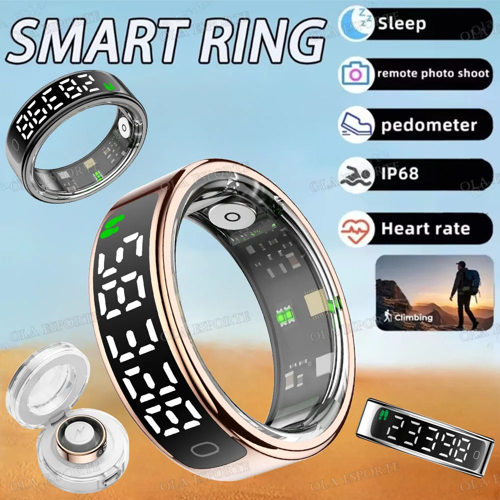 

Новое умное кольцо с экраном дисплея для женщин и мужчин, кольцо с жестами, видео/кисть, кольцо Tiktok, монитор здоровья, 5 АТМ, водонепроницаемое, Smartring