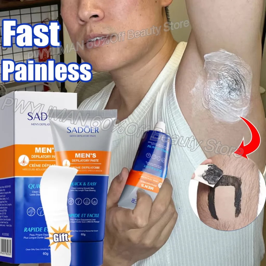 

Men's Hair Removal Cream Hair Growth Inhibitor Face Beard Private Parts Armpit Arms Legs Permanent Epilator Painless Depilatory
