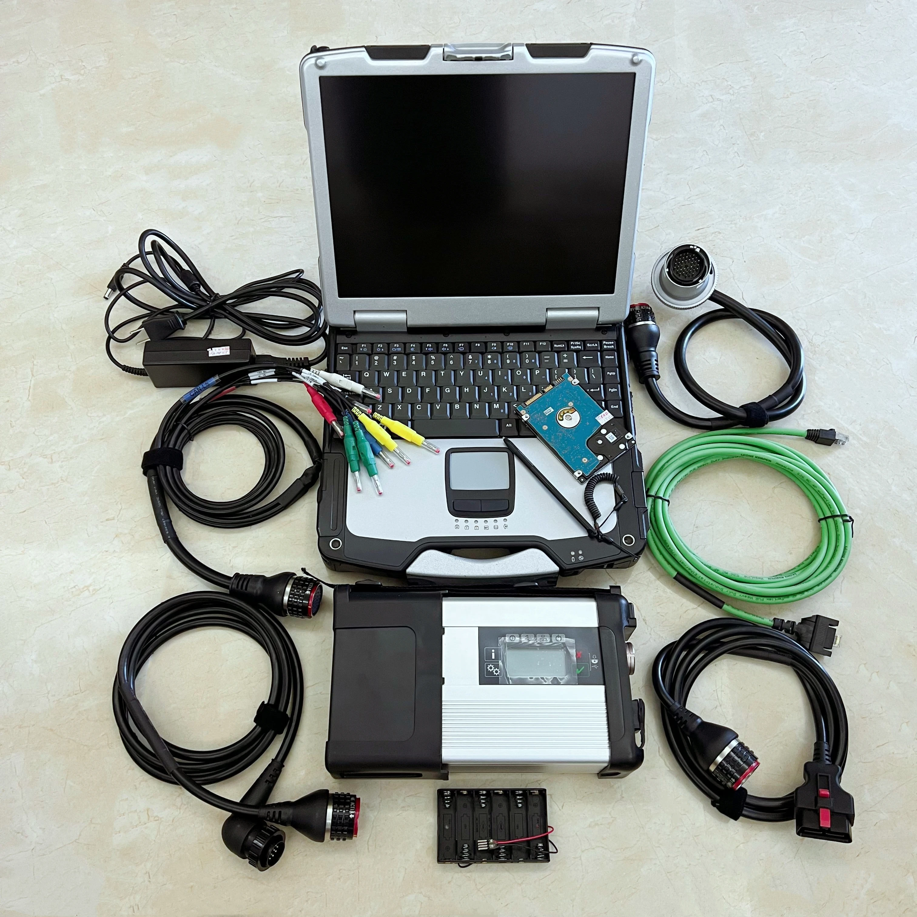MB STAR C5 SD Compact Multiplexer 5 Cables Wifi Connect Doip Protocol V09.2023 Software for Mercedes Cars in Laptop CF31 I5 HDD