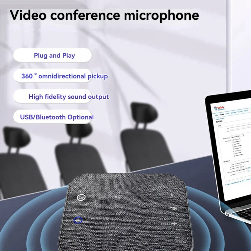 Omnidirectional Microphone Wireless Video Conference Speakerphone USB Bluetooth Microphone For PC Laptop Computer