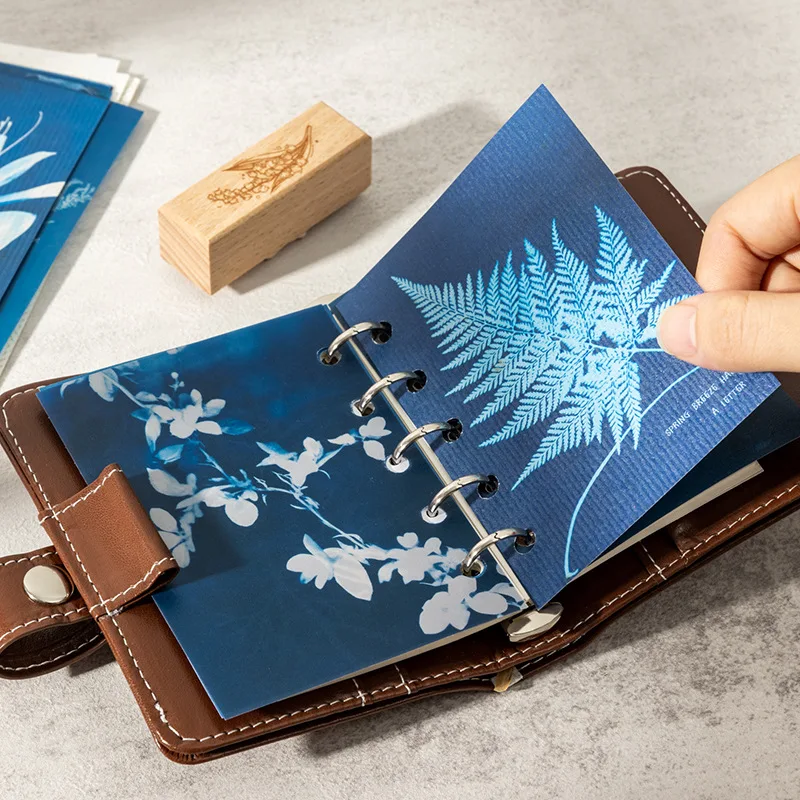 20pcs/lot Memo Pads Material Paper Meizu Blue Flower Shadow Journal Scrapbooking paper Card Background Decoration Paper