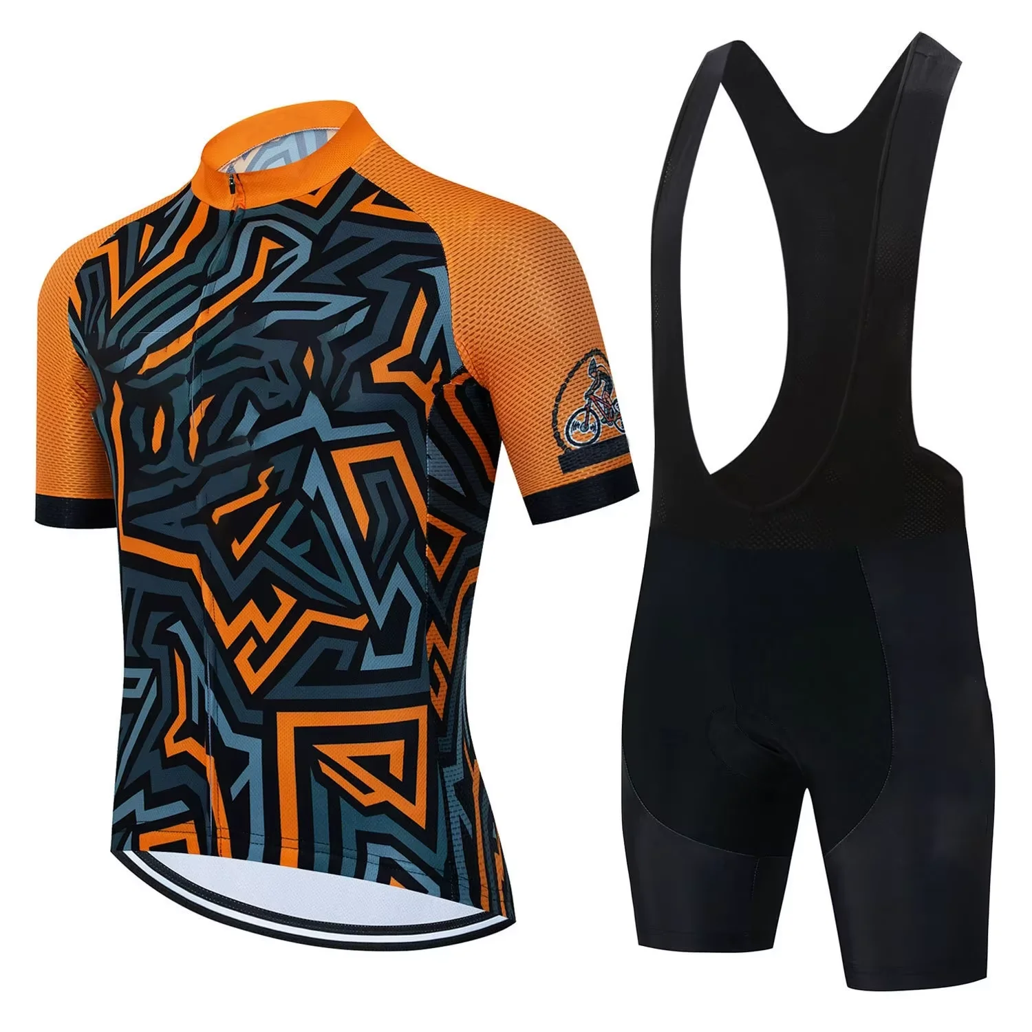 

Men's Cycling Jersey Set Road Bike Shorts Sleeves Jersey Zipper Pokcet Bib Shorts with Gel Pad Biking Clothing Sets