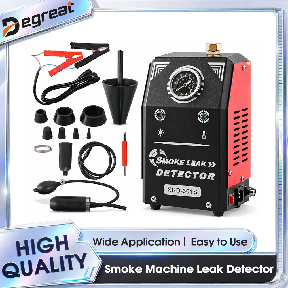 Degreat Automotive Rauchprüfgerät Vakuum-Diagnosegerät Auto-Rauchprüfgerät mit integrierter Luftpumpe Leckdetektor 12V DC EVAP Vakuum-Diagnosegerät für Rohrsysteme Rauchprüfgerät Leckdetektor