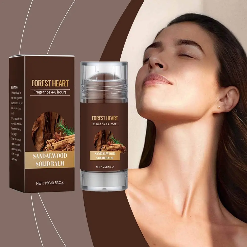 Perfume sólido de sándalo para hombres, bálsamo de Perfume ligero Woody, fragancia de larga duración, desodorante eliminador de olores, bálsamos sólidos