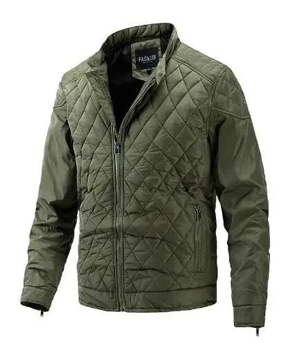 Chaqueta de béisbol acolchada para hombre, chaqueta informal de moda con rombos, ropa acolchada de talla grande para jóvenes europeos y americanos de invierno