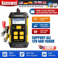 KONNWEI KW510 Car Battery Tester Full Automatic 12V Pulse Repair 5A Battery Chargers Cranking AGM Gel Car Repair Tool PK BM550