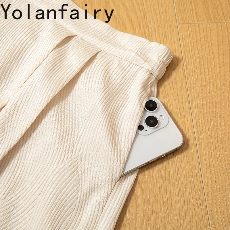 YOLANFAIRY 100% vera seta di gelso gonne donna estate elegante rilievo di media lunghezza una linea gonna elastica in vita gonne de mujer